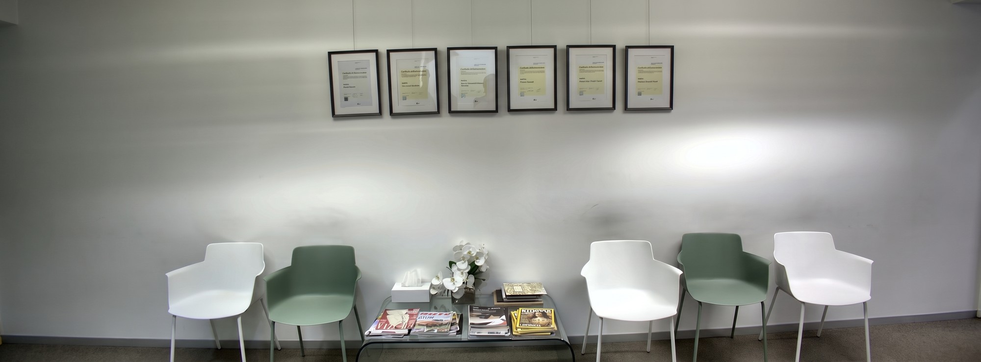 La sala d'attesa del Centro Cardiologico Ticino